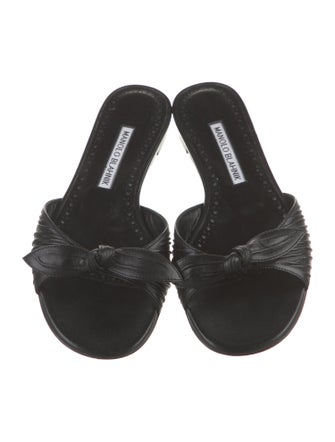 Manolo Blahnik Leather Slides