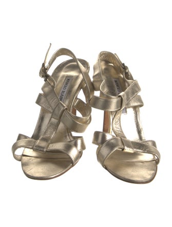 Manolo Blahnik Leather Slingback Sandals