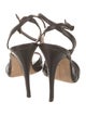 Manolo Blahnik Leather Pleated Accents Slingback Sandals