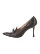 Manolo Blahnik Leather Bow Accents Pumps