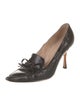 Manolo Blahnik Leather Bow Accents Pumps