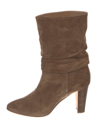 Manolo Blahnik Suede Slouch Boots