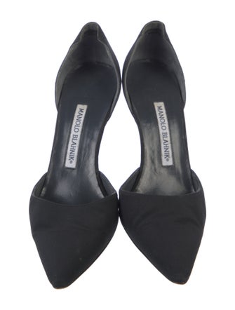 Manolo Blahnik Satin D'Orsay Pumps