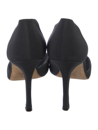 Manolo Blahnik Satin D'Orsay Pumps