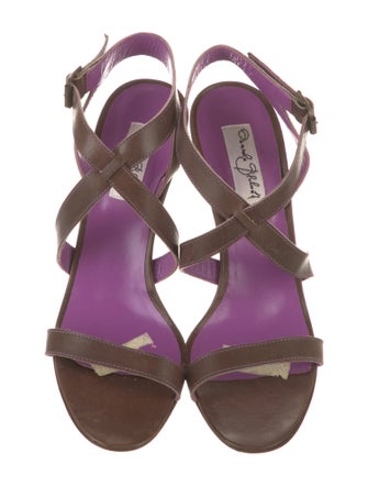 Manolo Blahnik Leather Slingback Sandals
