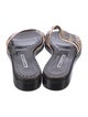 Manolo Blahnik Leather Printed Slides