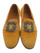 Manolo Blahnik Velvet Crystal Embellishments Loafers