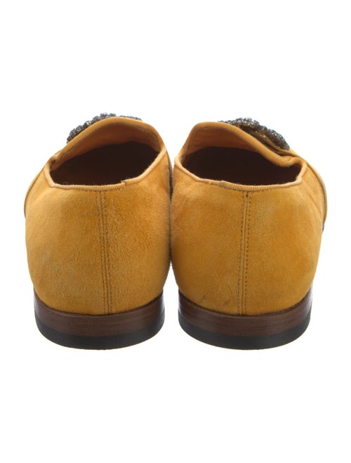 Manolo Blahnik Velvet Crystal Embellishments Loafers