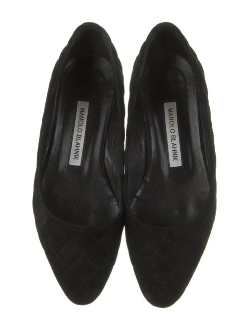 Manolo Blahnik Quilted Pattern Suede Pumps
