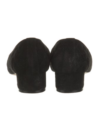 Manolo Blahnik Quilted Pattern Suede Pumps