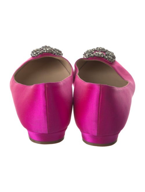 Manolo Blahnik Satin Crystal Embellishments Flats