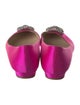 Manolo Blahnik Satin Crystal Embellishments Flats