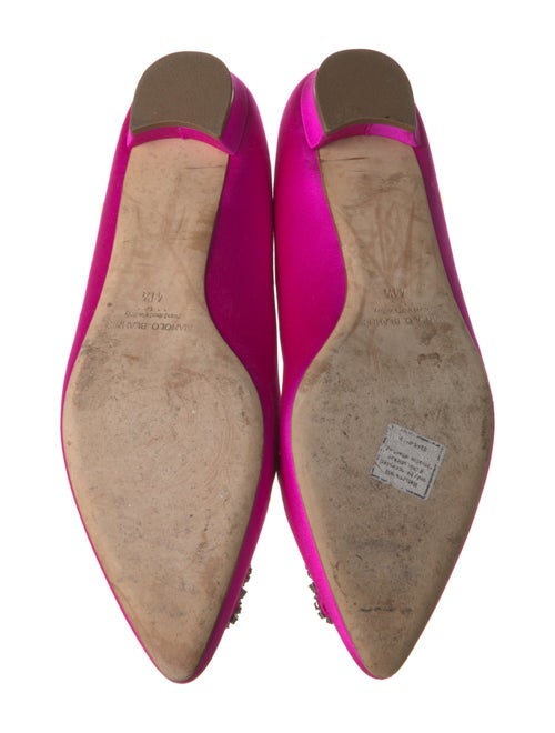 Manolo Blahnik Satin Crystal Embellishments Flats