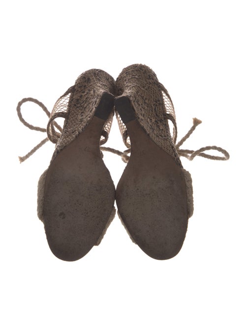 Manolo Blahnik Jute Animal Print Slides