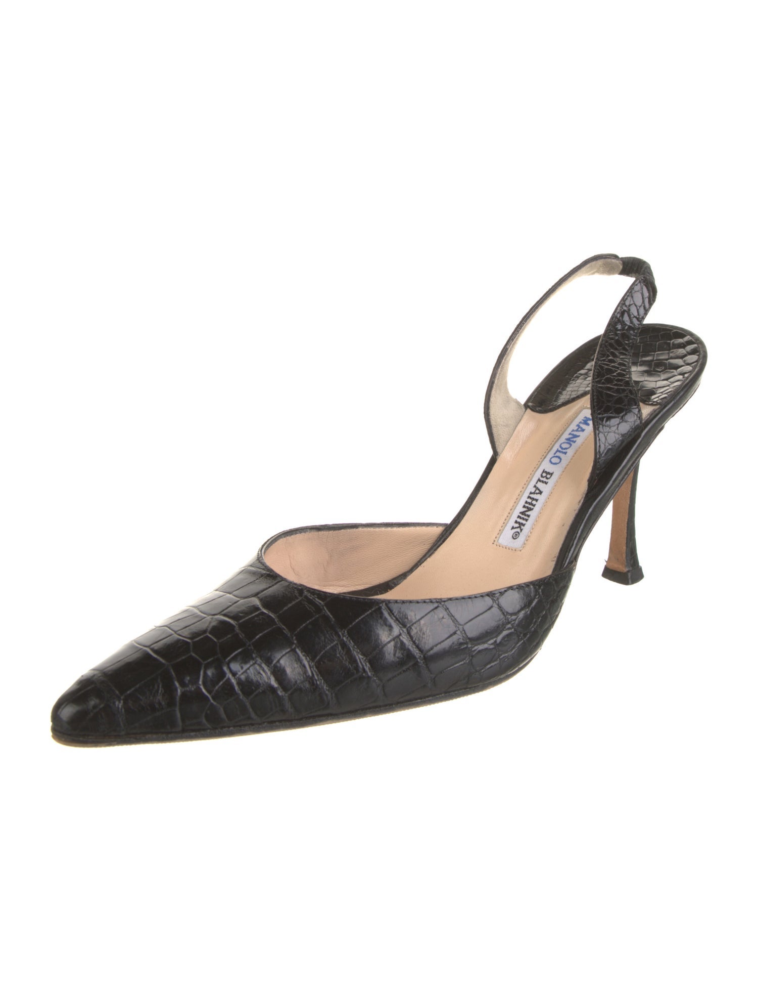 Manolo Blahnik Alligator Slingback Pumps