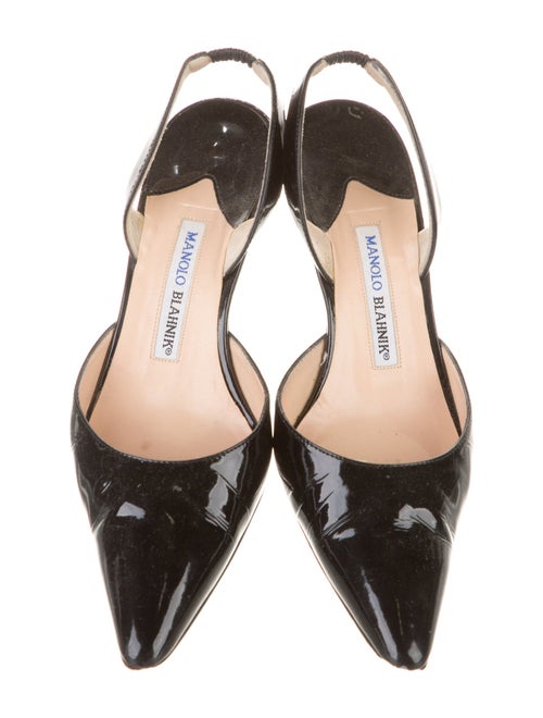 Manolo Blahnik Patent Leather Slingback Pumps