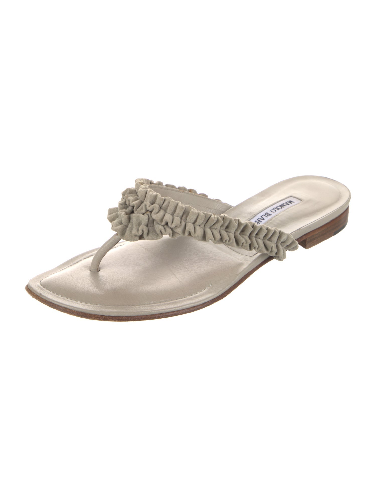 Manolo Blahnik Leather Slides