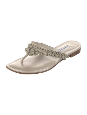 Manolo Blahnik Leather Slides