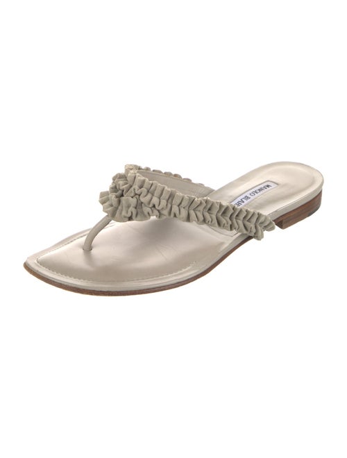 Manolo Blahnik Leather Slides