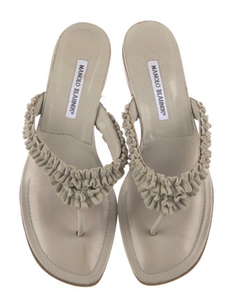 Manolo Blahnik Leather Slides