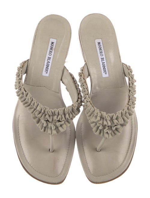 Manolo Blahnik Leather Slides