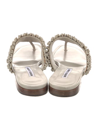 Manolo Blahnik Leather Slides