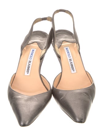 Manolo Blahnik Leather Slingback Pumps