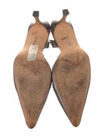 Manolo Blahnik Leather Slingback Pumps