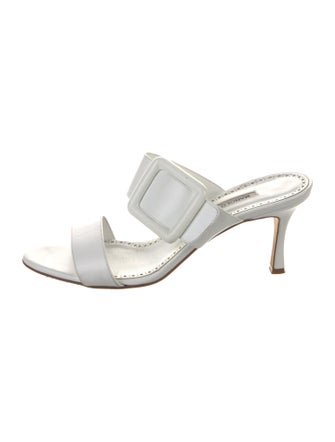 Manolo Blahnik Leather Slides
