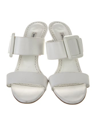 Manolo Blahnik Leather Slides
