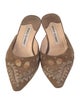 Manolo Blahnik Suede Patterned Mules