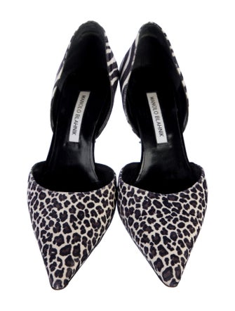 Manolo Blahnik Velvet Printed D'Orsay Pumps