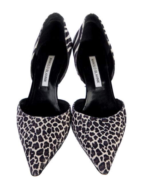 Manolo Blahnik Velvet Printed D'Orsay Pumps