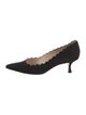 Manolo Blahnik Suede Scalloped Accent Pumps