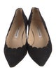 Manolo Blahnik Suede Scalloped Accent Pumps