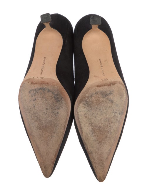 Manolo Blahnik Suede Scalloped Accent Pumps