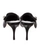 Manolo Blahnik Satin Crystal Embellishments Mules