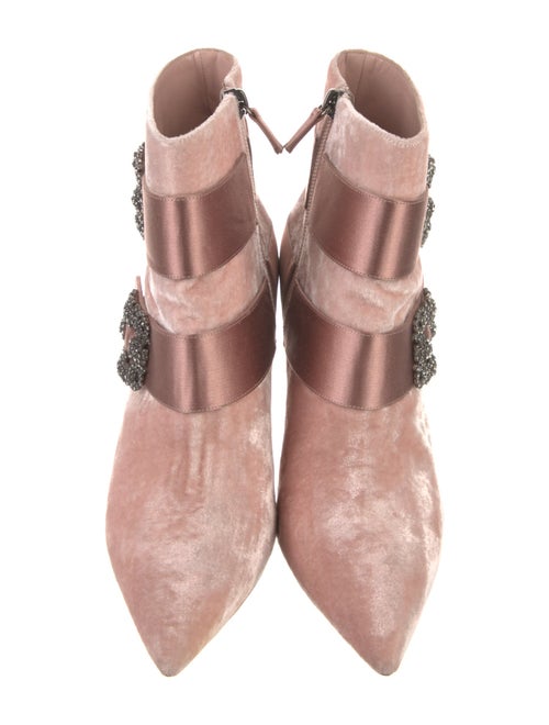 Manolo Blahnik Velvet Printed Boots