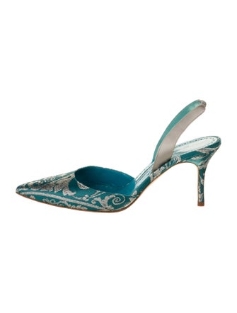 Manolo Blahnik Printed Slingback Pumps
