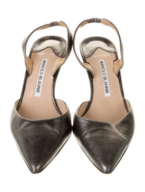 Manolo Blahnik Leather Slingback Pumps