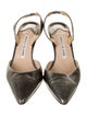 Manolo Blahnik Leather Slingback Pumps