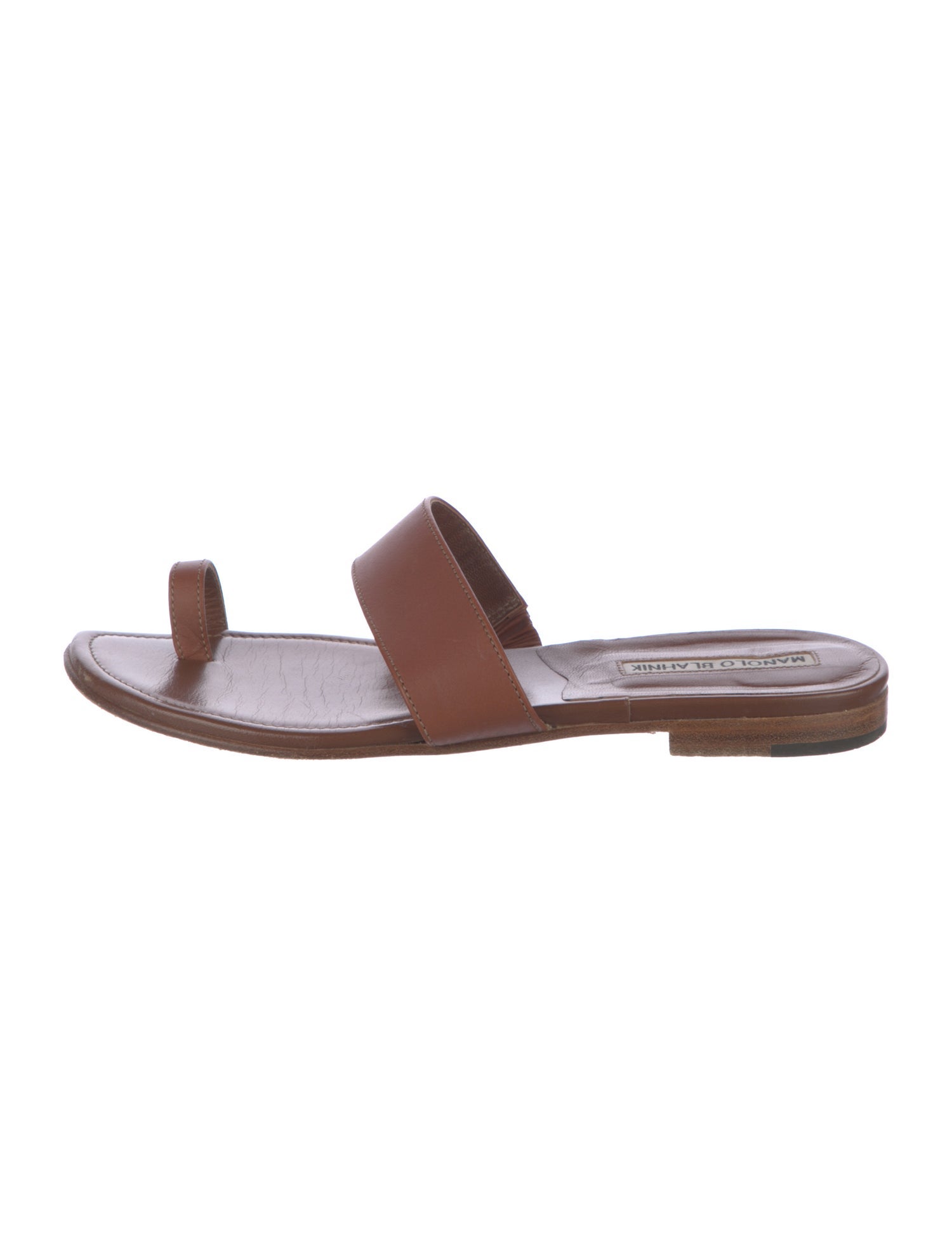 Manolo Blahnik Leather Slides