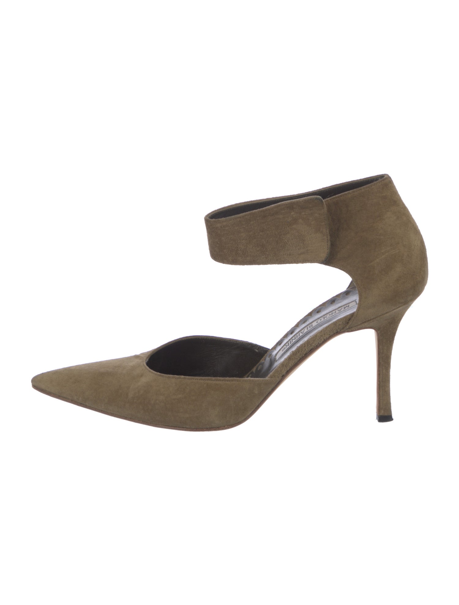 Manolo Blahnik Suede D'Orsay Pumps