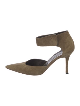 Manolo Blahnik Suede D'Orsay Pumps
