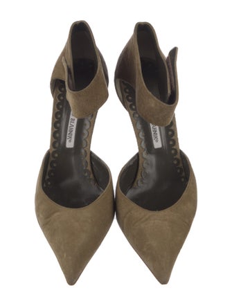 Manolo Blahnik Suede D'Orsay Pumps