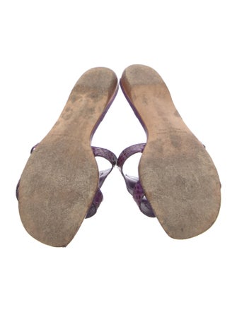 Manolo Blahnik Snakeskin Animal Print Slides