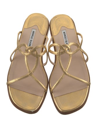 Manolo Blahnik Leather Slides