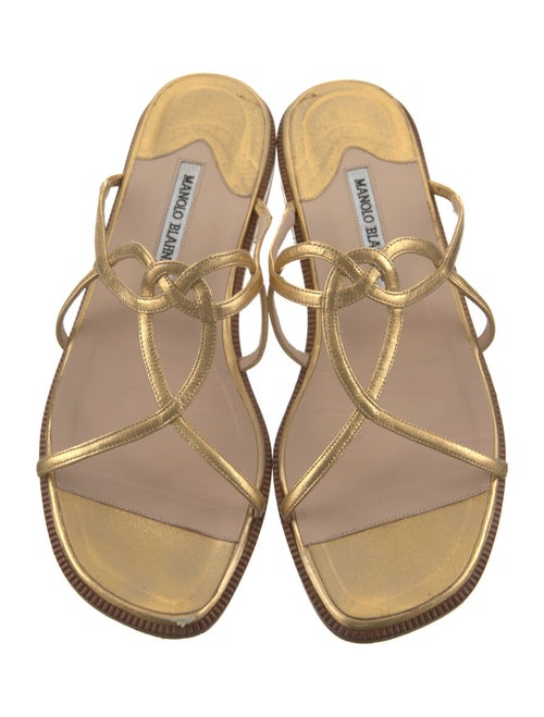 Manolo Blahnik Leather Slides