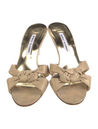 Manolo Blahnik Suede Slides