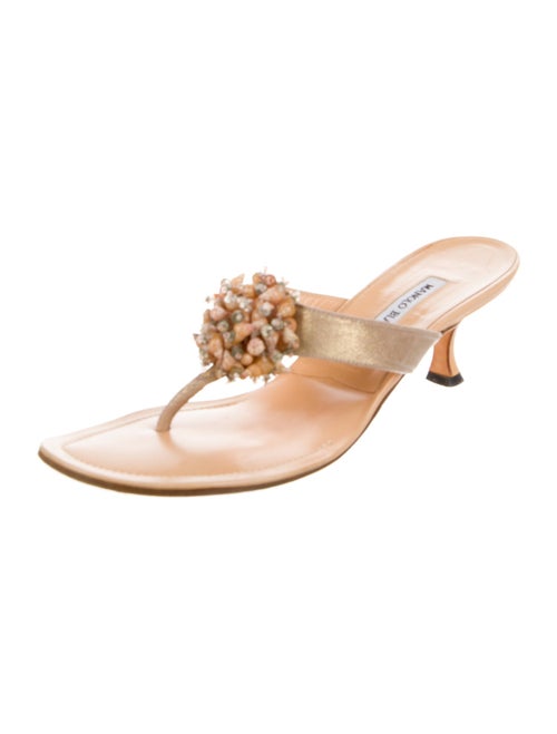 Manolo Blahnik Leather Slides